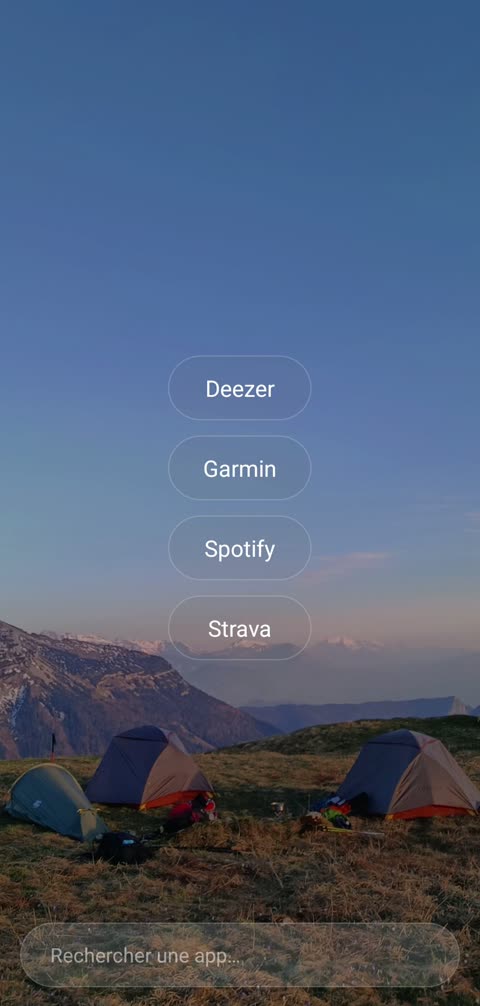 L'accueil en mode Sport : Deezer, Garmin, Spotify, Strava